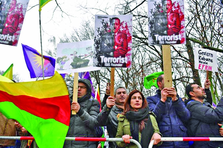 Kurds in Germany protest Turkish Syria offensive