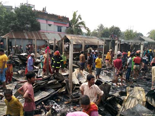 Fire at Dhaka slum