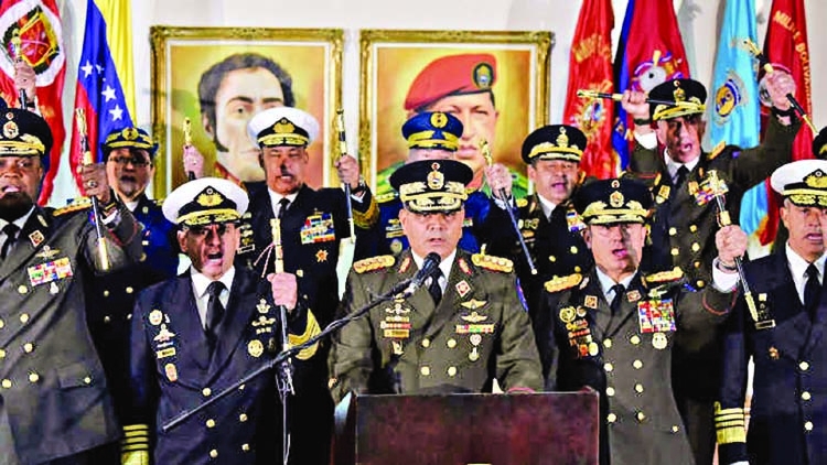 Venezuela's senior military figures signal backing for Maduro