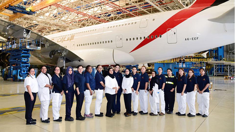 Women form over 40% of the workforce at the Emirates Group