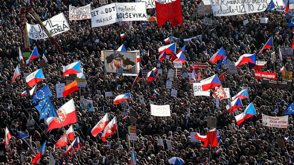 Czechs use anniversary of Velvet Revolution to pressure PM