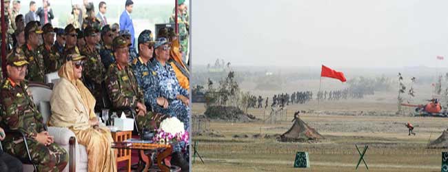 PM Hasina witnesses army’s winter exercise