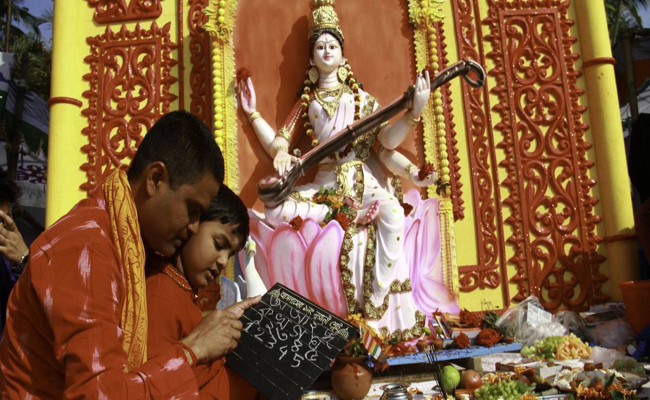 Saraswati Puja being celebrated