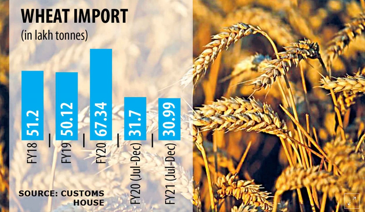 Wheat import declines