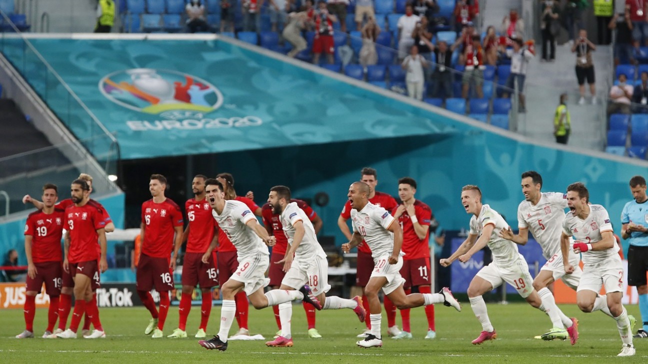Spain beat Switzerland on penalties to reach Euro semis
