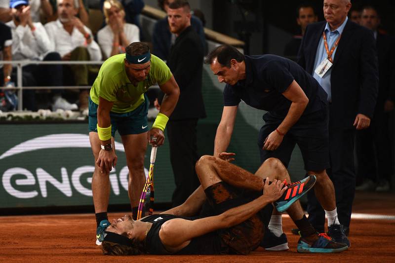Nadal sets up French Open title clash with Ruud after horror injury to Zverev