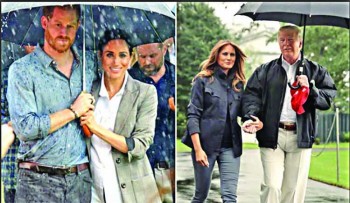 A tale of two umbrellas: Meghan shared, Trump didn't