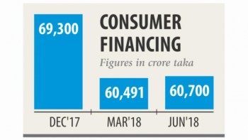 Sharp fall in consumer loans