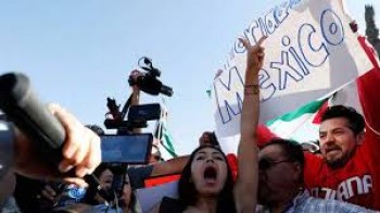 Mexico border city Tijuana protest over migrants