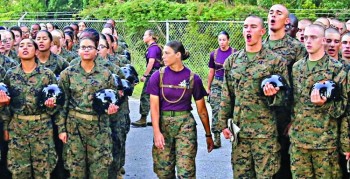 First mixed male-female boot camp for US Marine recruits