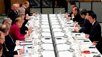 Abe, Merkel laud free trade amid 'choppy waters' for multilateralism