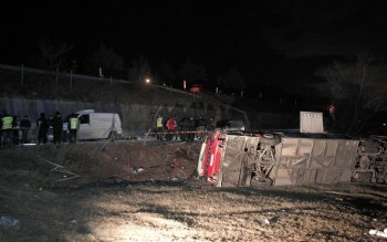 Bus plunges into ravine in North Macedonia, killing 14