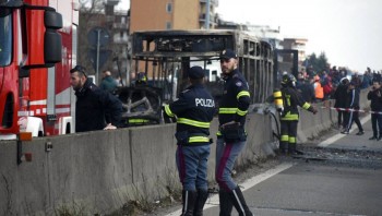 Bus driver abducts 51 children, sets vehicle on fire in Italy