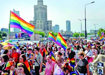 Warsaw pride parade attracts large crowd