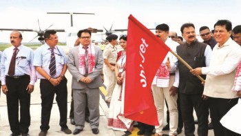 Chief Minister Sonowal flags off first-ever Guwahati-Dhaka flight