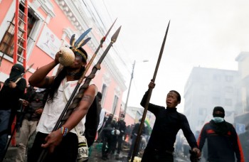 Ecuador's Amazon tribes join anti-austerity protests