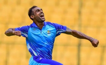 Indian bowler Mithun takes five wickets in an over