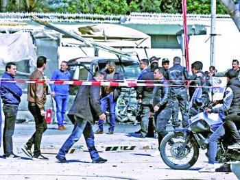 Blast hits outdoors US Embassy in Tunisia