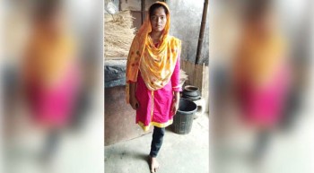 Bashundhara stands beside Rajshahi girl who loses leg