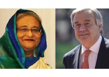Antonio greets PM Hasina on Int'l Day of UN Peacekeepers