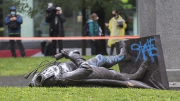 Statue of Canada's first prime minister toppled, decapitated