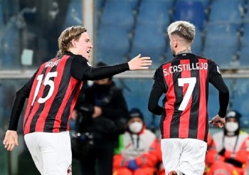 Milan maintain five-point Serie A lead at Samp, Napoli head out third