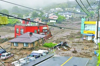 Twenty missing as landslide  hits Japanese city