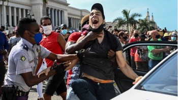 Dozens held after Cuban anti-government protests