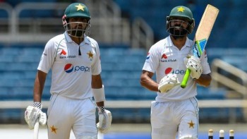 Babar, Fawad lead Pakistan recovery in sweltering second Test