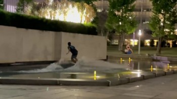 Man charged after allegedly wakeboarding at World War II memorial