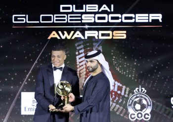 Kylian Mbappe crowned men’s player of the year at Dubai Globe Soccer Awards