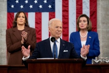 Biden vows to check Russian aggression, fight inflation in his 1st State of the Union address
