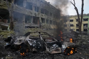 Photos: Russian bombing destroys hospital in Ukraine’s Mariupol