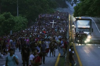 Migrant caravan on the move in southern Mexico