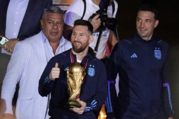 Party time as Lionel Messi and World Cup winners Argentina arrive back home