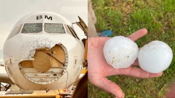 Austrian Airlines Plane Damaged by Hailstorm During Flight